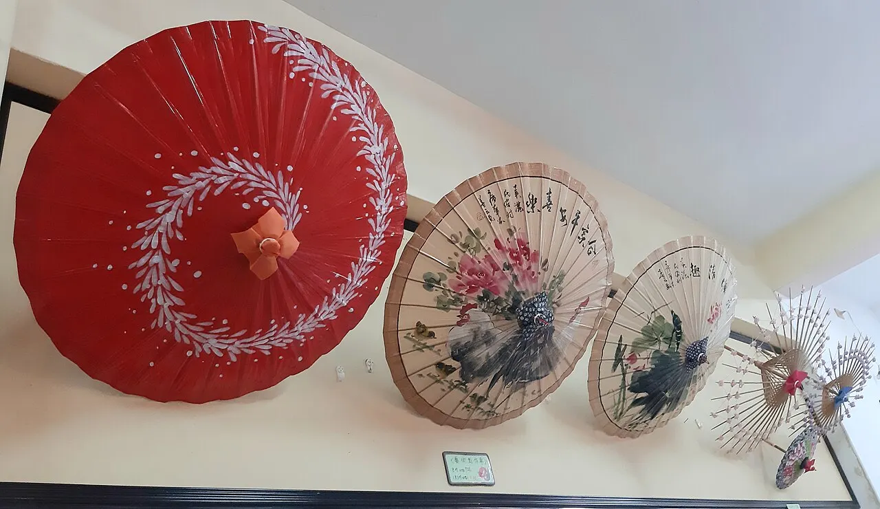 Hand-painted oil-paper umbrellas in a Meinong workshop, Kaohsiung