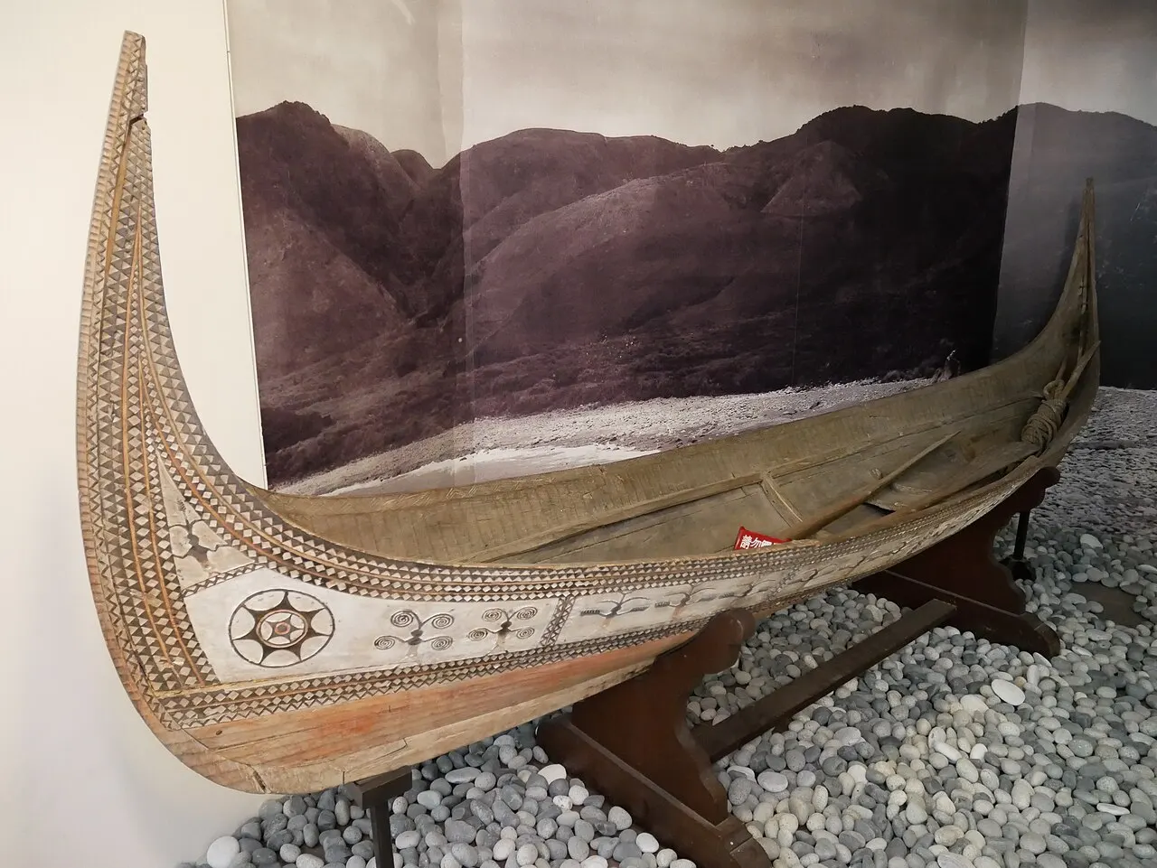 A traditional Tao (Yami) plank canoe (tatala) from Orchid Island