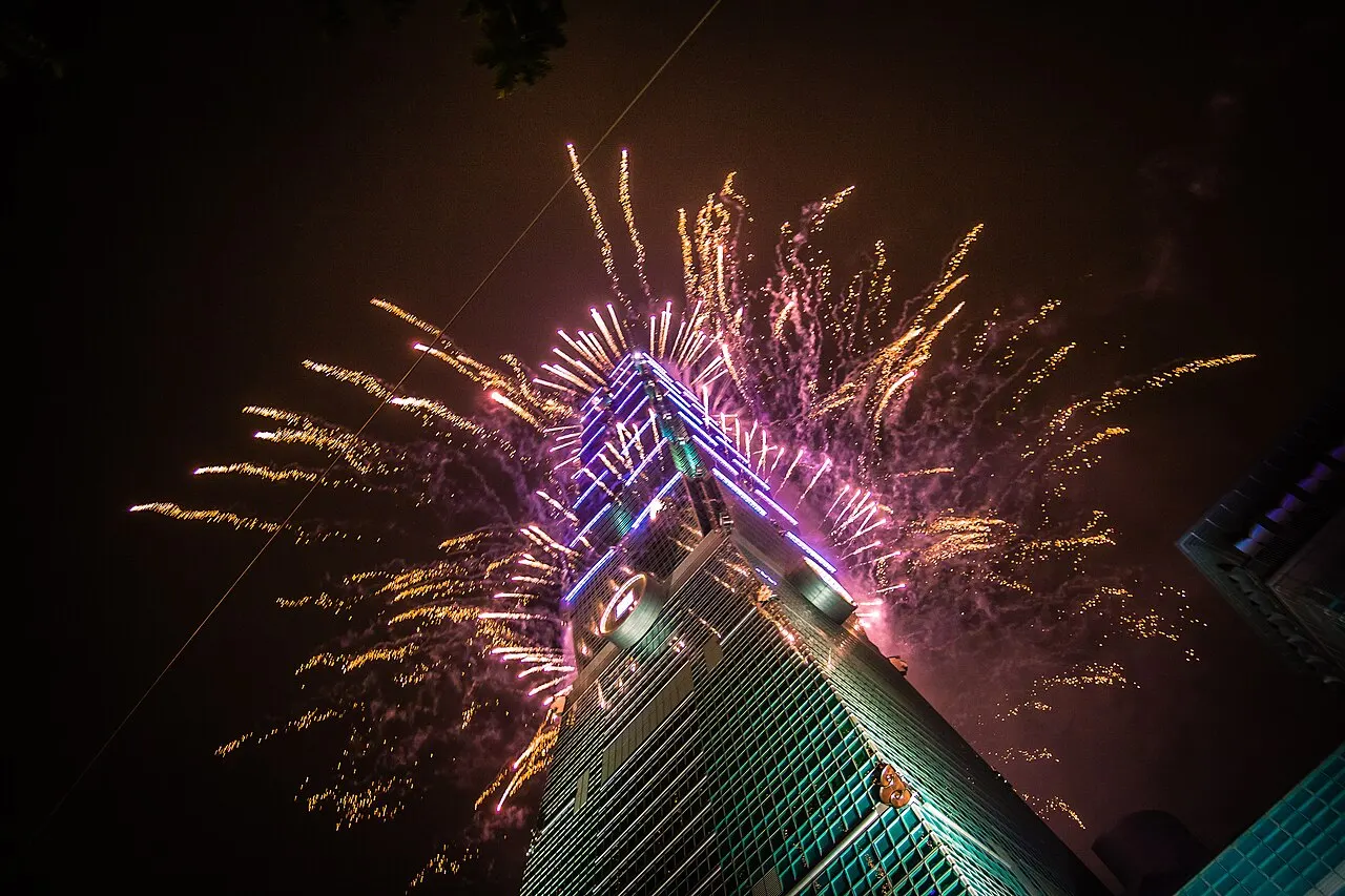 Fireworks on Taipei 101 on New Year's Eve