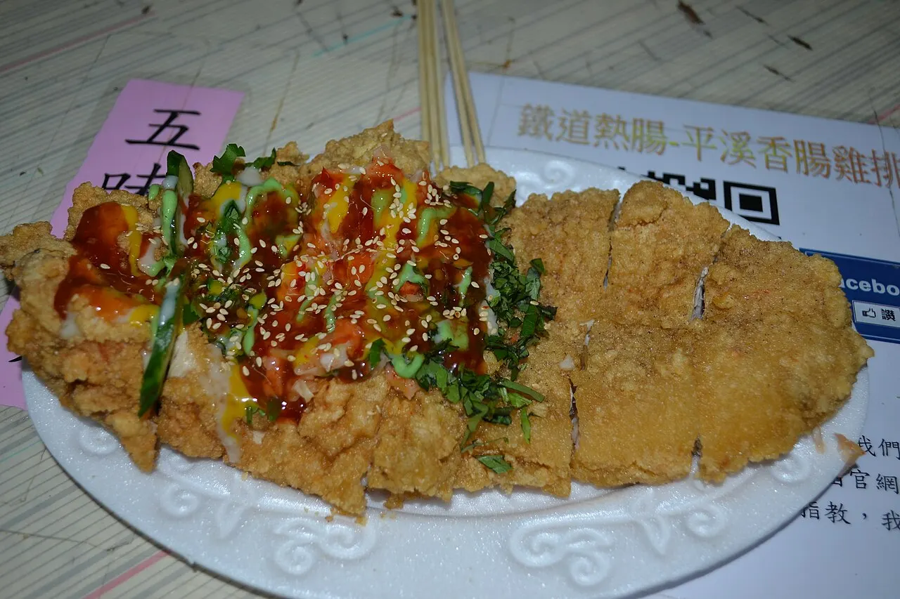 Taiwanese fried chicken steak (ji pai), a night market favourite