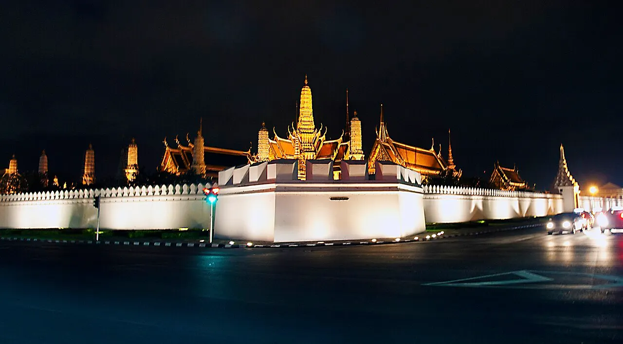 The Grand Palace lit up at night, Bangkok