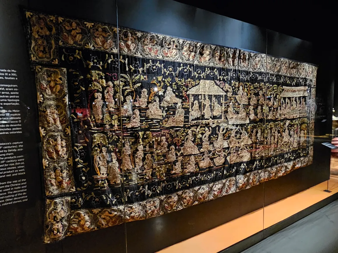 Burmese kalaga tapestry embroidered with gold and silver thread