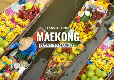 2 floating market + Free wear Thai costume
